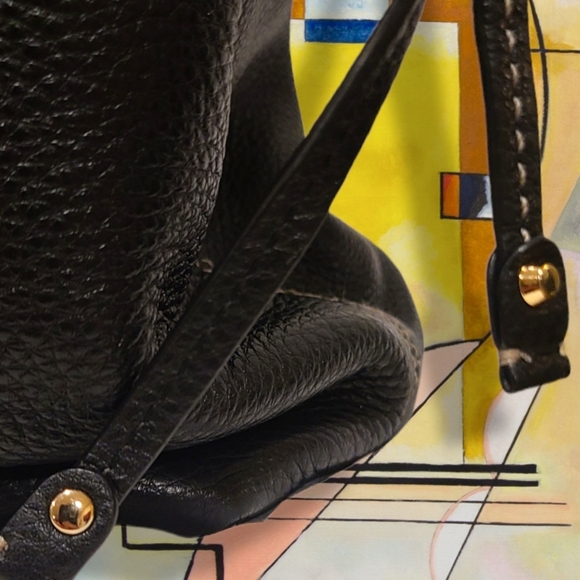 Michael by Michael Kors Black Pebbled Leather Expandable Tote Handbag - Picture 10 of 15